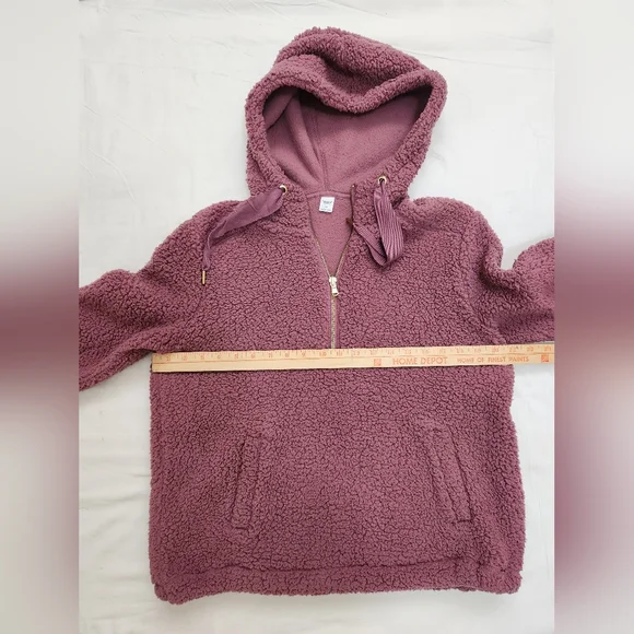 Cozy Sherpa Sweatshirt Hoodie/  Perfect Winter Hoodie - Picture 6 of 7